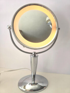 Revlon Lighted Makeup Mirror Dual 5X Magnifying Mirror Chrome